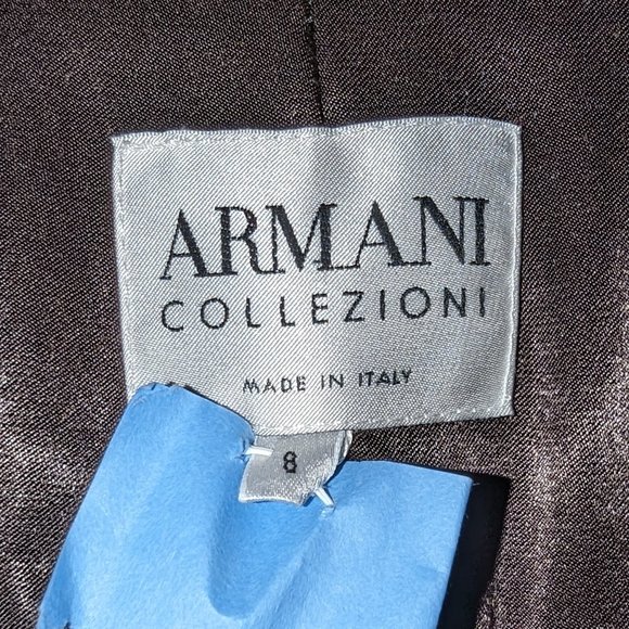 Armani Collezioni Cashmere Houndstooth Brown Women's Blazer - Picture 8 of 8